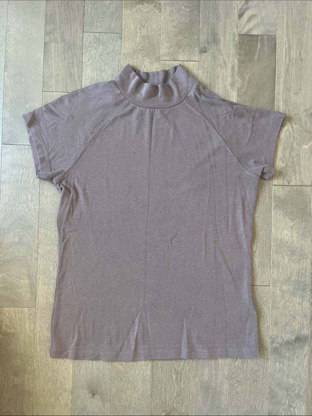 YAYA Women's Short Sleeve Mock Neck Top - Dusty Mauve